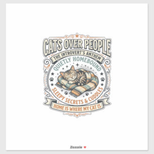 Cats Over People Cat Introvert Anti Social Vintage
