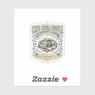 Cats Over People Cat Introvert Anti Social Vintage