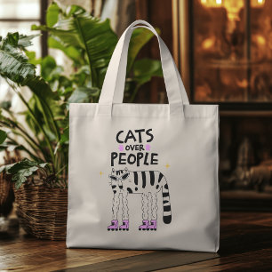 Cats Over People – Roller Skating Cat Tote Bag