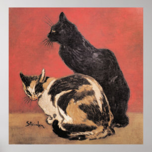 Cats, painting by Theophile Steinlen, Poster