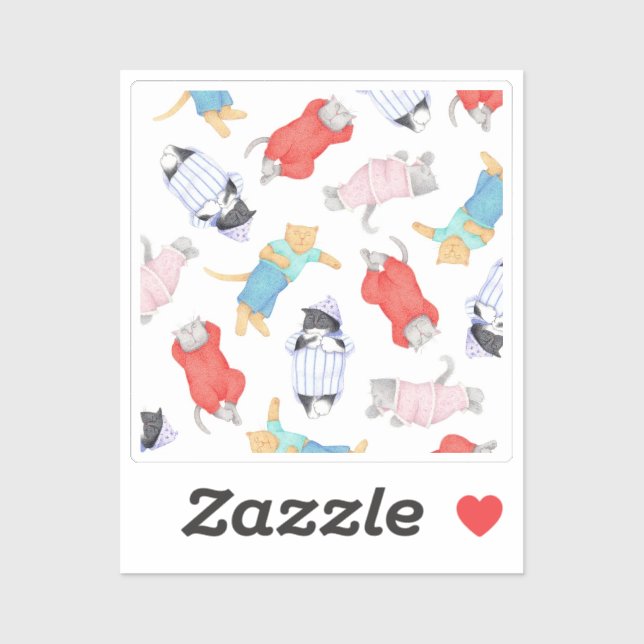 CATS PAJAMAS 2x2 Vinyl Sticker  (Sheet)