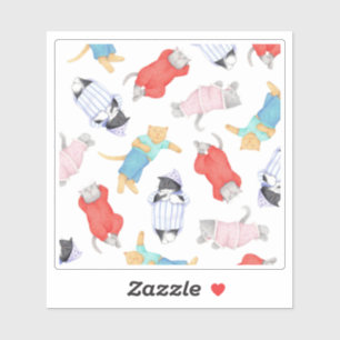 CATS PAJAMAS 4"X4" Vinyl Sticker 