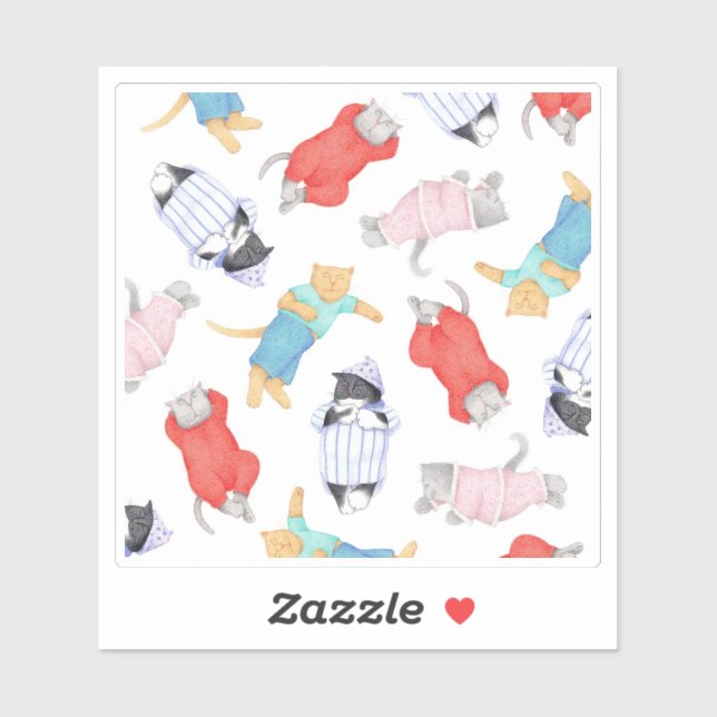 CATS PAJAMAS 4x4 Vinyl Sticker  (Sheet)