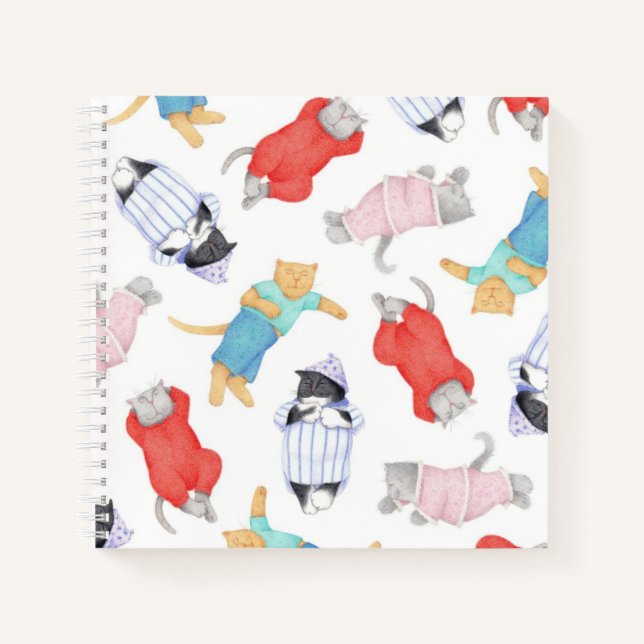 CATS PAJAMAS 8.5"x8.5" Spiral Notebook (Front)