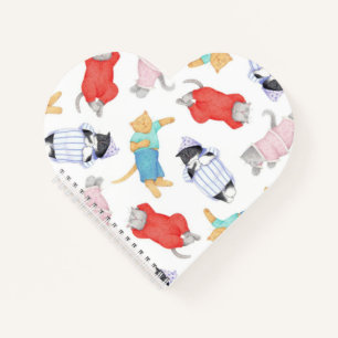 CATS PAJAMAS Heart Spiral Notebook