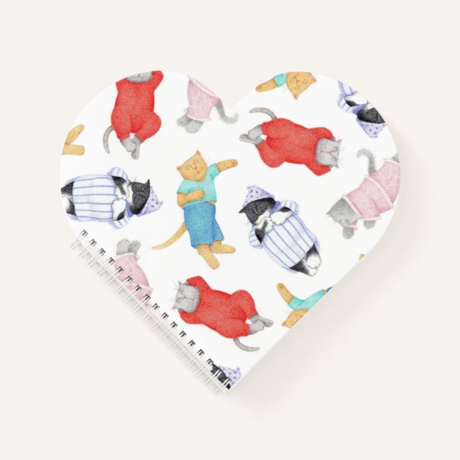 CATS PAJAMAS Heart Spiral Notebook (Front)