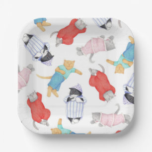 CATS PAJAMAS Square Paper Plates
