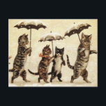 Cats parade postcard<br><div class="desc">tiptoeing through the snow,  to see if santa has been.</div>