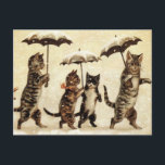 Cats parade postcard<br><div class="desc">tiptoeing through the snow,  to see if santa has been.</div>