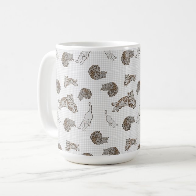 cats pattern coffee mug (Front Left)