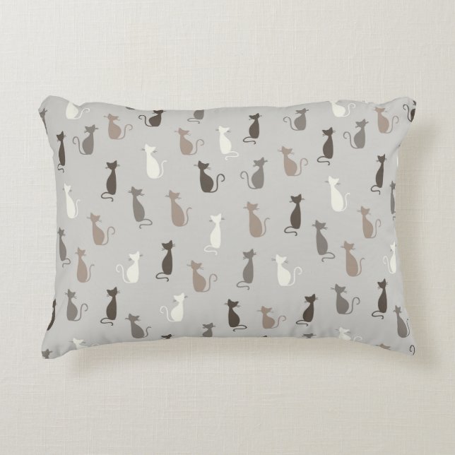 Cats pattern decorative cushion (Front)