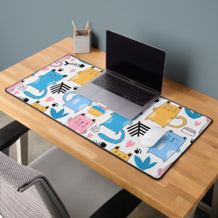 Cats Pattern Desk Mat