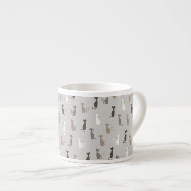 Cats pattern espresso cup (Front Right)