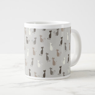 Cats pattern large coffee mug