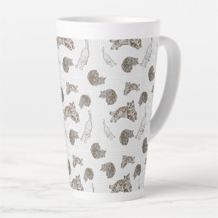 cats pattern latte mug