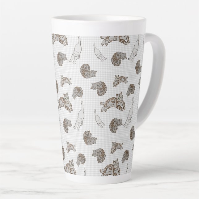 cats pattern latte mug (Right Angle)