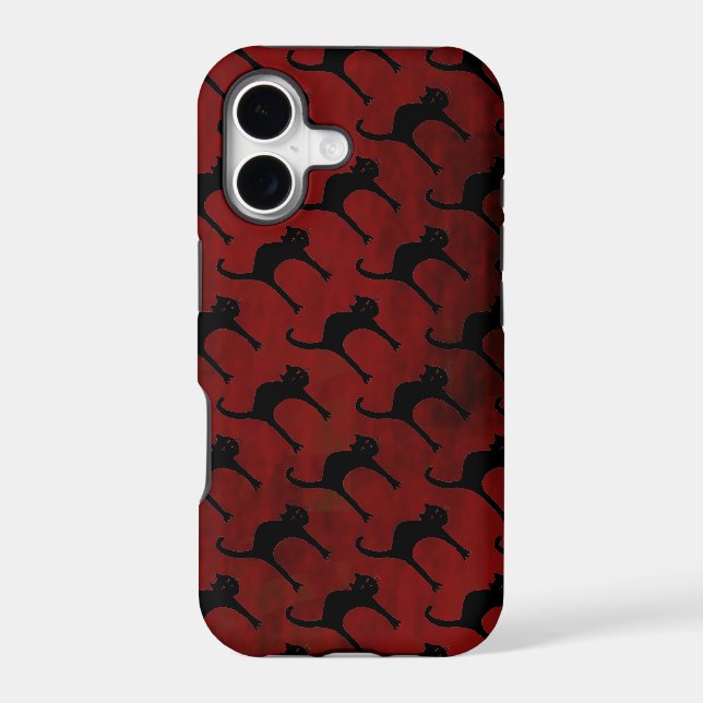 cats pattern on red background (Back)