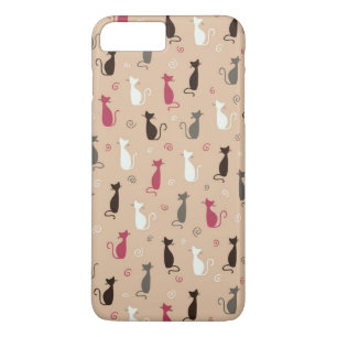 cats Pattern Pink iPhone 8 Plus/7 Plus Case