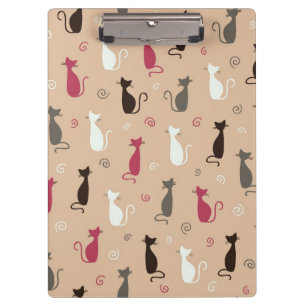 cats Pattern Pink Clipboard