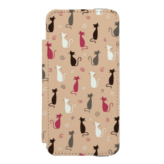 cats Pattern Pink Incipio iPhone Wallet Case (Folio Front)