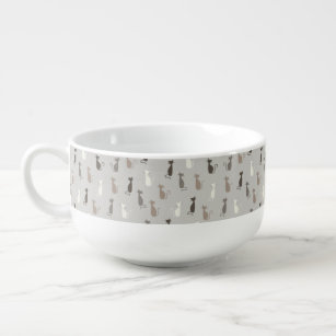 Cats pattern soup mug