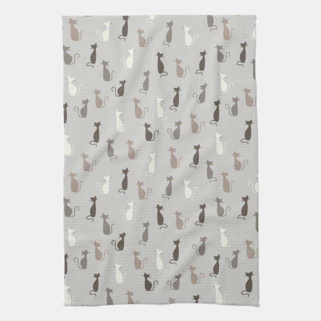 Cats pattern tea towel (Vertical)