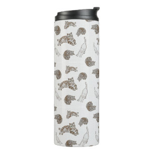 cats pattern thermal tumbler