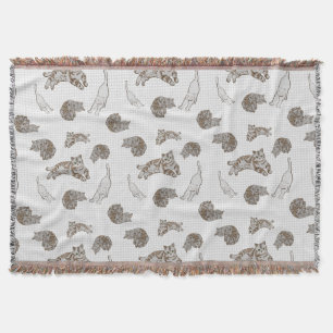 cats pattern throw blanket