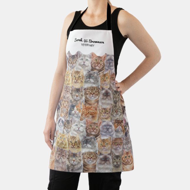 Cats Patterned Print Apron (Insitu)