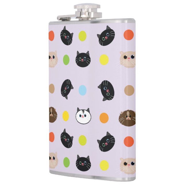 cats patterns hip flask (Left)