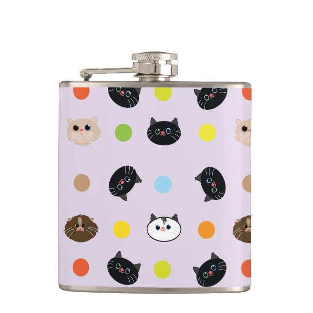 cats patterns hip flask (Front)