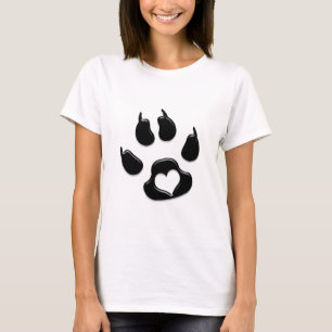 Cat's Paw Print Black T-Shirt
