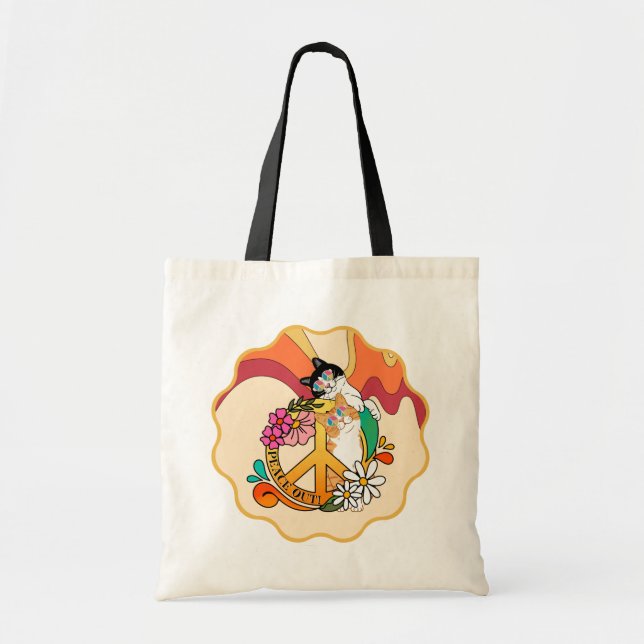 Cats | Peace Out Tote Bag (Front)