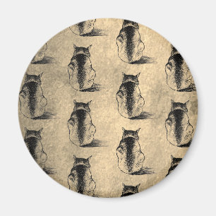 Cats Pen Ink Drawing Illustration Art Magnet