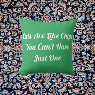 Cats Personalised Funny Cool Pet Quote Sea Green Cushion