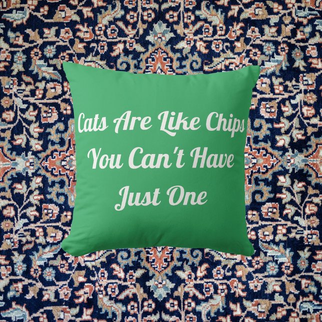 Cats Personalised Funny Cool Pet Quote Sea Green Cushion (Creator Uploaded)