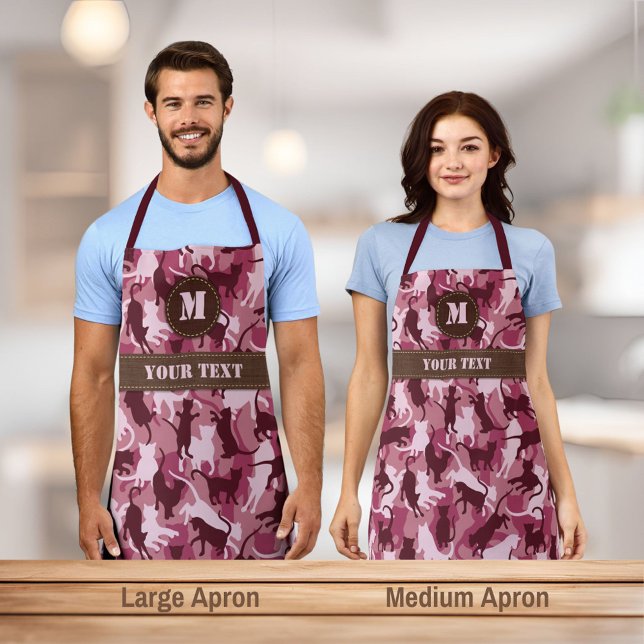 Cats Pink Camouflage Apron (Creator Uploaded)