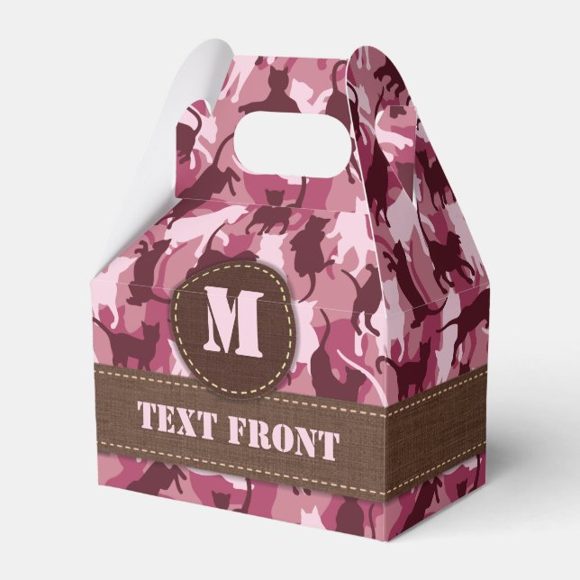 Cats Pink Camouflage Favour Box (Front Side)