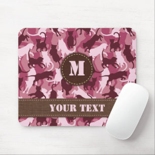 Cats Pink Camouflage Mouse Mat