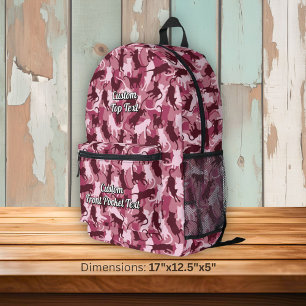 Cats Pink Camouflage Printed Backpack