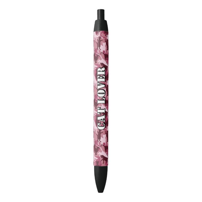 Cats Pink Camouflage Red Ink Pen (Front Vertical)