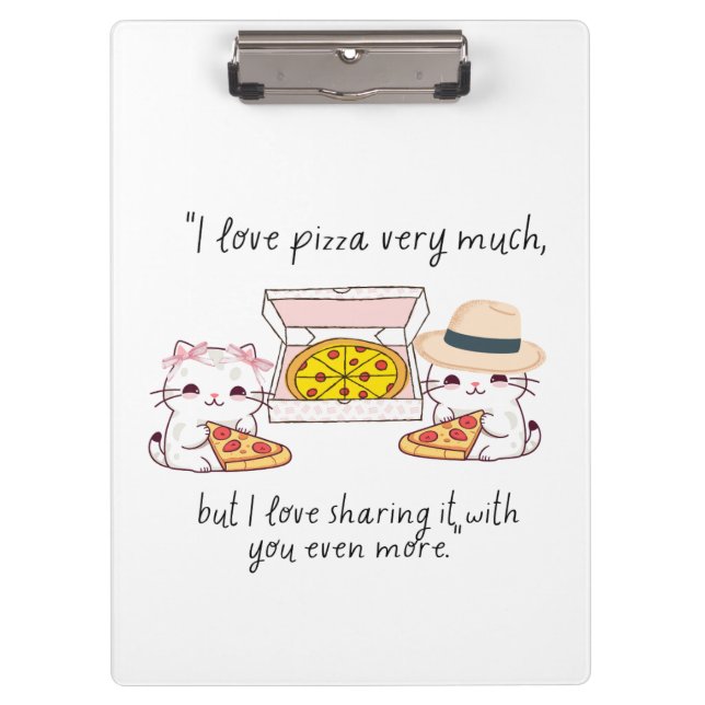 cats pizza quote clipboard (Front)