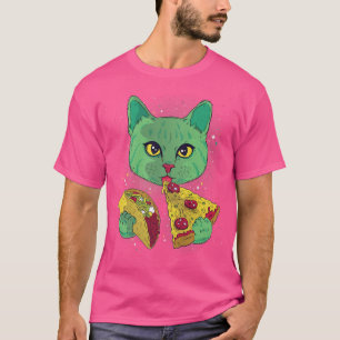 Cats Pizza Wild Astronaut -Astral Cosmic Design Fo T-Shirt