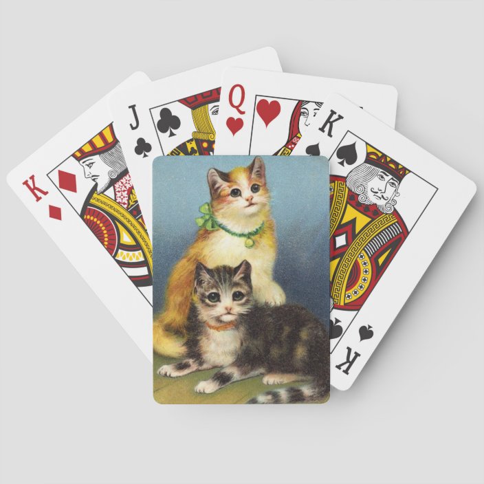 Cats Playing Cards Zazzle.co.uk