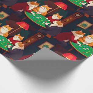 Cats Playing Cards Poker Cute Cat Gambling Felines Wrapping Paper