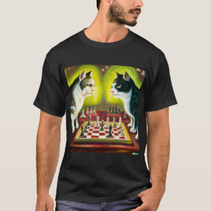 Cats Playing Chess Original Artist's Artwork T-Shirt