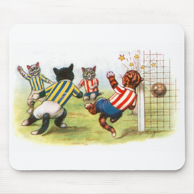 Cats playing football mouse mat (Front)
