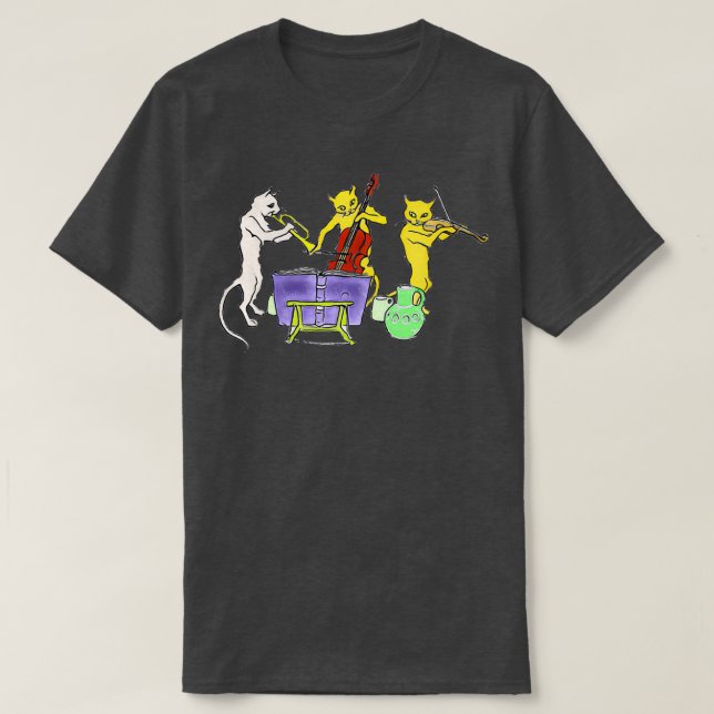 Cats playing instruments T-Shirt (Design Front)