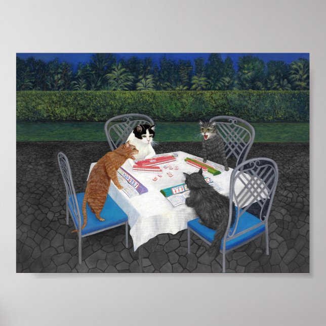 Cats Playing Mahjong 2 Poster (Front)