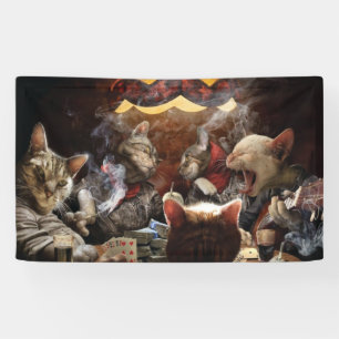 Cats playing poker banner